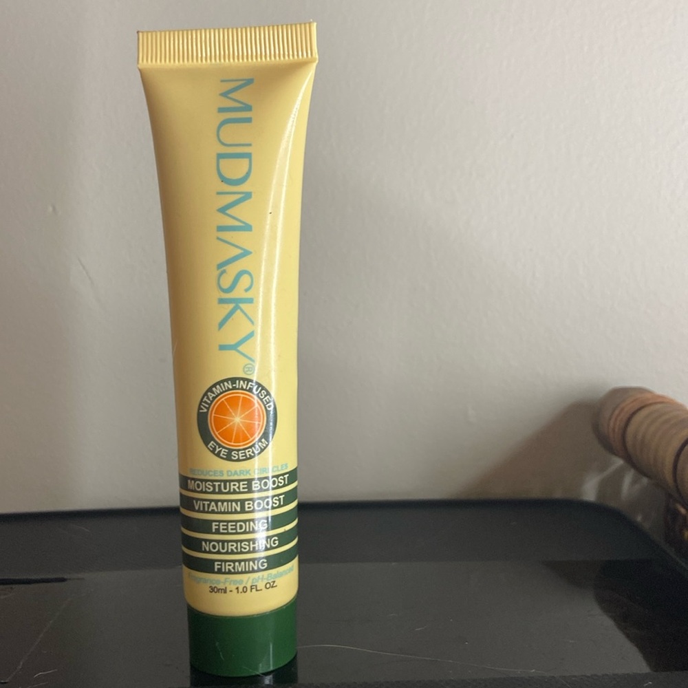 Mud mask, key, vitamin infused eye serum